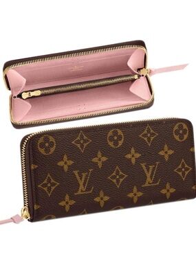 Louis Vuitton Monogram Clémence Wallet Pink Zip-Around Wallet